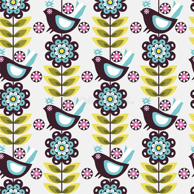 Pattern flower bird