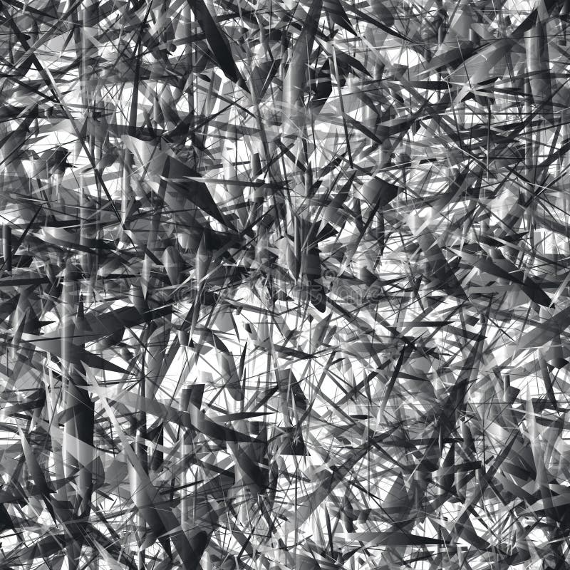 Pattern of gray monochrome lines flat with a gradient. Broken, torn edges, 3D space stock illustration