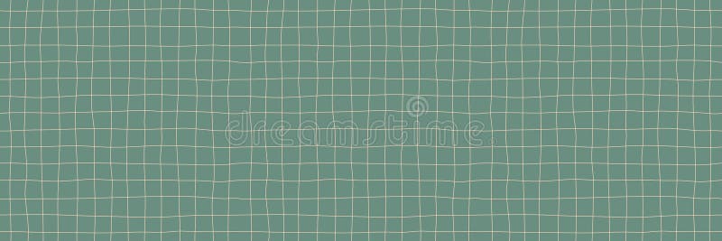 Pattern with Line Grid. Hand-Drawn Vector Seamless Texture with Checker. Green Background with Geometric Square. Cute stock illustration