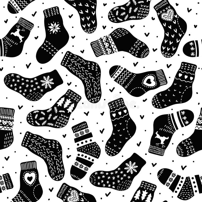 Hand Drawn Geometric Pattern Socks