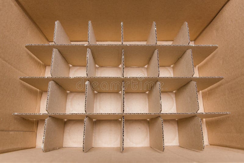 Pattern of Paper crates for bottles texture background stock photo.