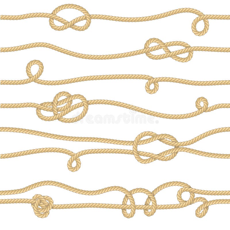 Pattern Seamless Background with Marine Rope Knots in Different Directions.  Stock Vector - Illustration of military, design: 106663494