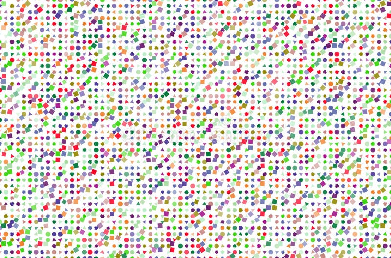 Pattern shape, background or texture for design. Grid, gradient, effect &amp; multiple. Mixed colored rectangle, triangle, circle, ellipse &amp; star shape pattern for design wallpaper, texture or background