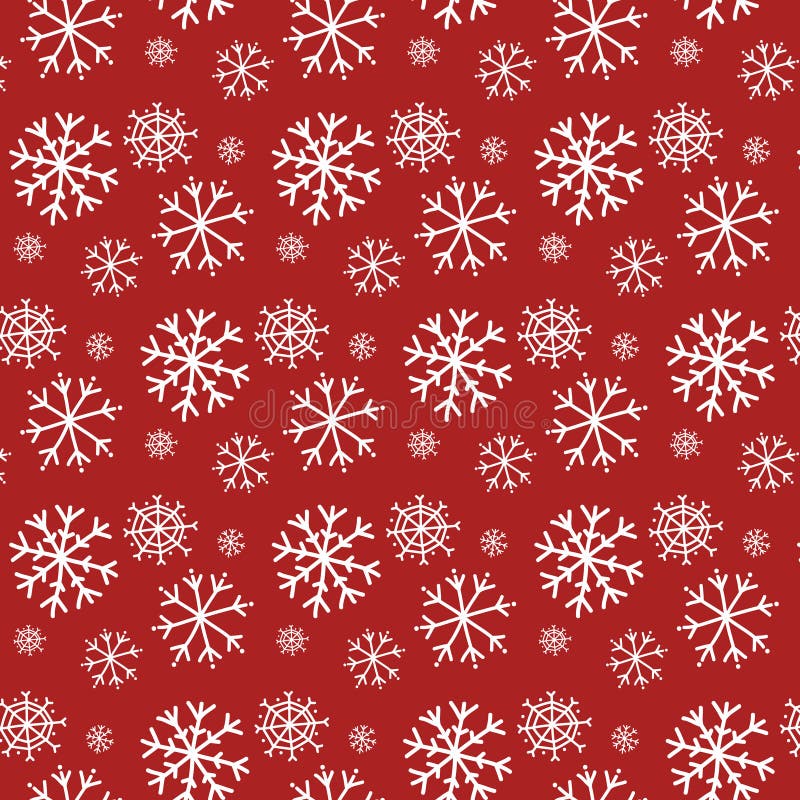 Pattern with Snowflakes on a Red Background. Vector Christmas Pattern ...
