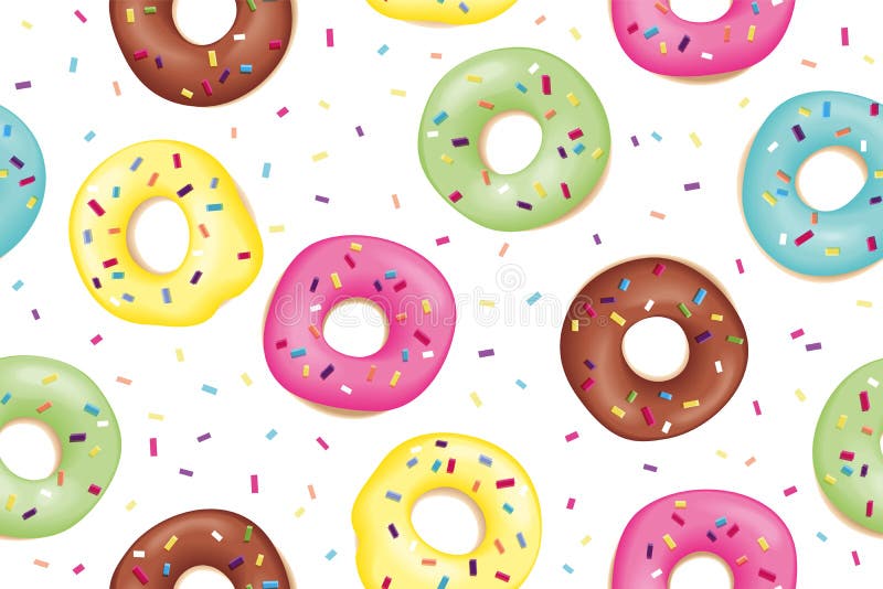 Pattern of sweet colorful donuts royalty free illustration