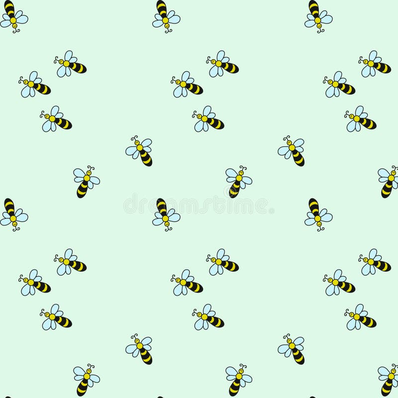 Pattern vector color drawing texture, background is a pattern of bees royalty free illustration