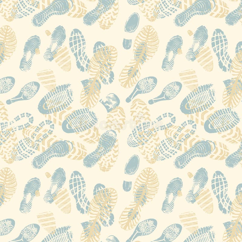 Pattern vector seamless color footprints vector illustration