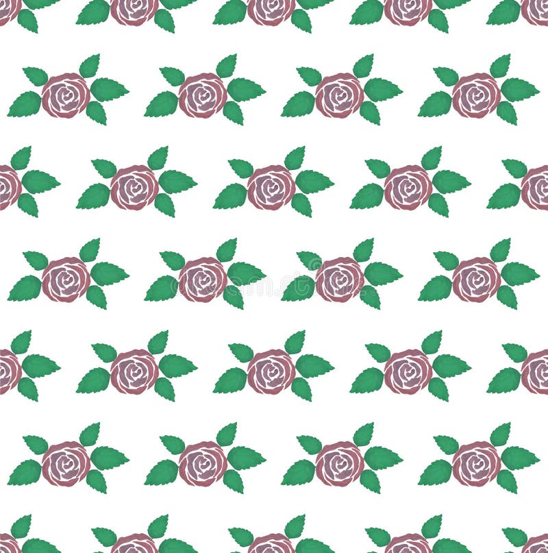 Pattern of vintage floral gouache bouquet of rose. Flowers decoration pattern royalty free illustration Pattern of vintage floral gouache bouquet of rose. Flowers decoration pattern royalty free illustration