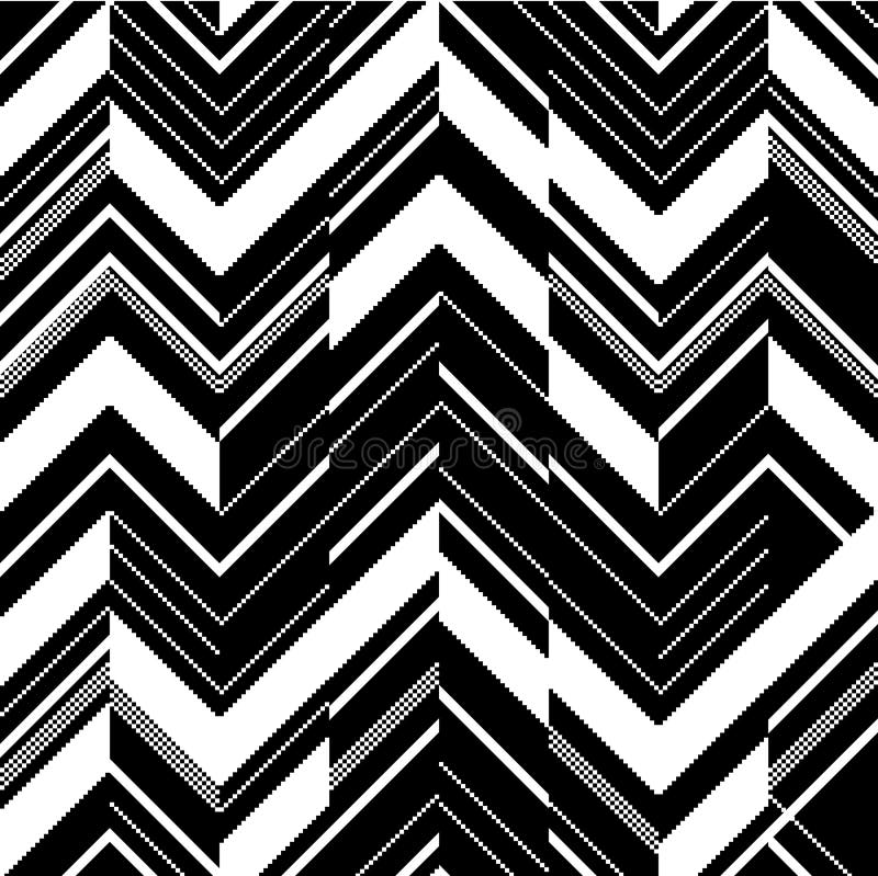 Pattern in Zigzag Black and White Stock Vector Illustration of