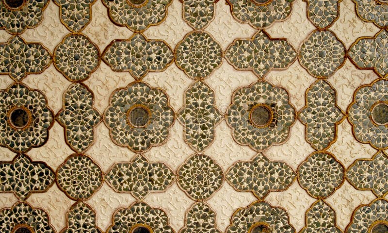Patterned artwork in the ceiling. Amber Fort India royalty free stock images Patterned artwork in the ceiling. Amber Fort India royalty free stock images