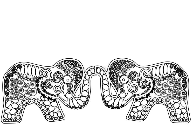 Patterned elephants luck stock illustration