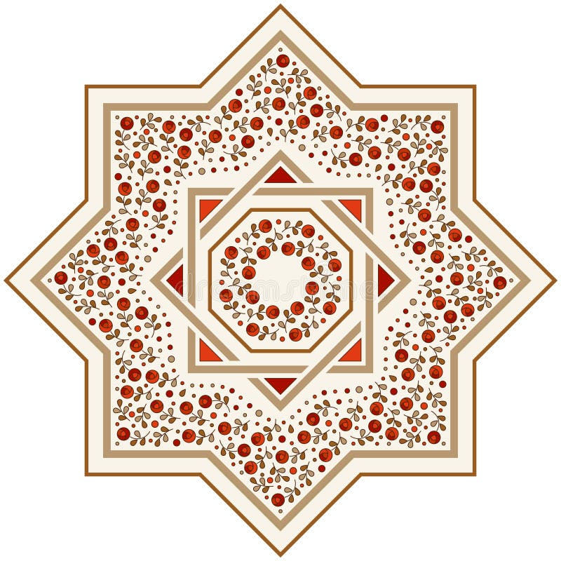 Patterned floor tile, moroccan pattern