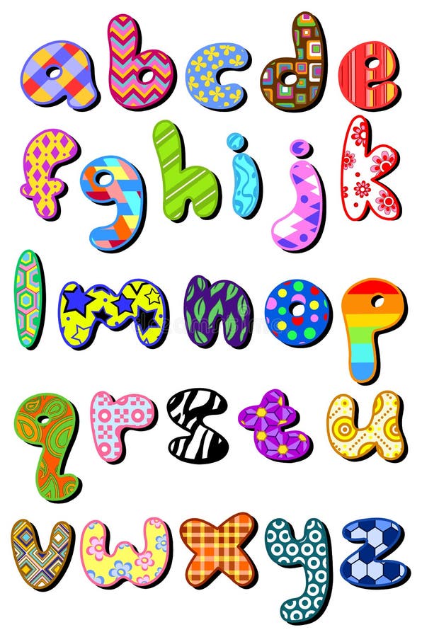 Patterned Lower Case Alphabet Stock Vector - Illustration of drawing