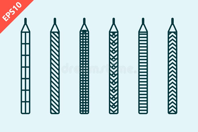 Patterned Shoelaces Pairs Icons Design Flat Isolated Vector