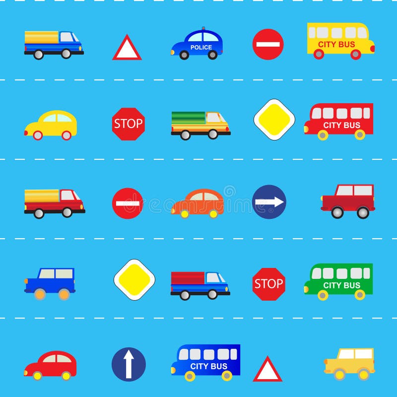 Patterns with cars stock illustration
