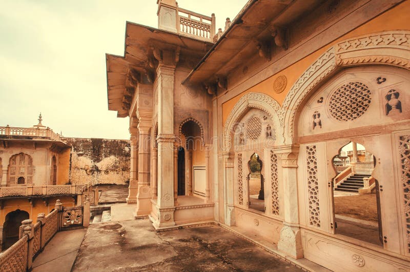 Patterns on entrance of Gaitore Cenotaphs, royal cremation monuments, Jaipur, India. stock photos Patterns on entrance of Gaitore Cenotaphs, royal cremation monuments, Jaipur, India. stock photos
