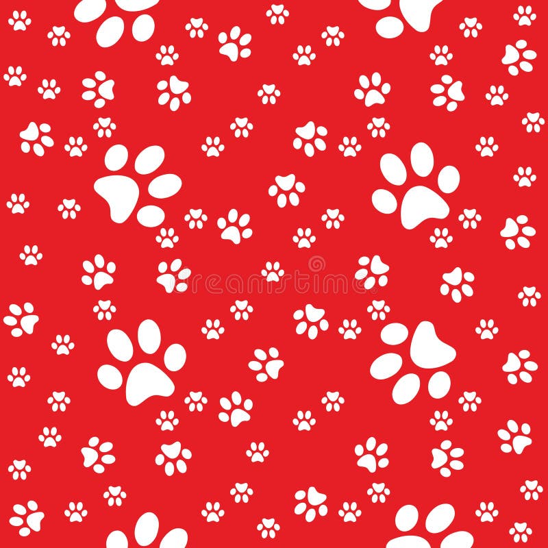 Pattes rouges fond sans couture, modèle de patte illustration libre de droits Pattes rouges fond sans couture, modèle de patte illustration libre de droits