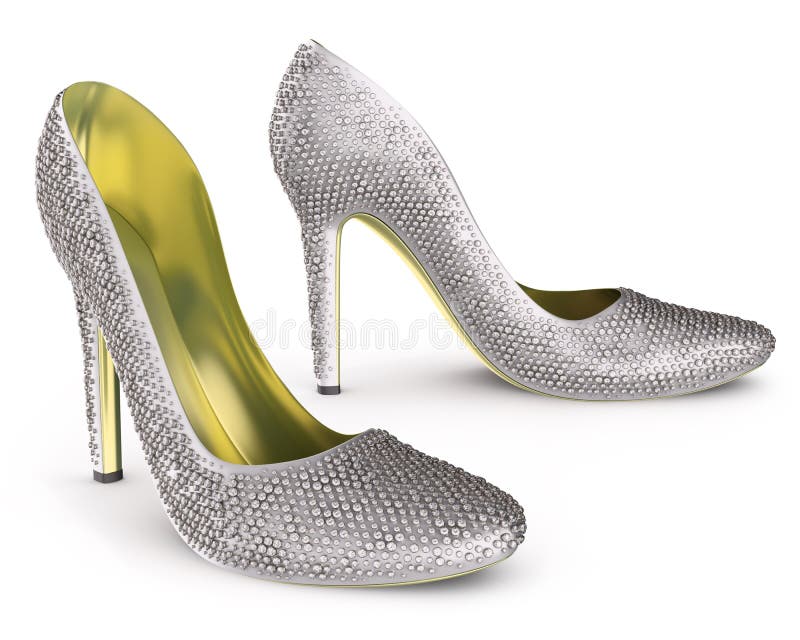 Pattini degli alti talloni con i diamanti royalty illustrazione gratis