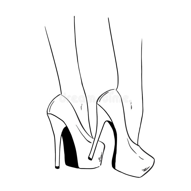 Pattini della donna con gli alti talloni Illustrazione di modo illustrazione di stock