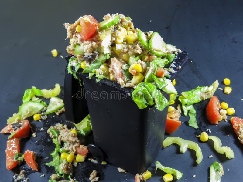 Pattumiera riempita di alimento sprecato fotografia stock Pattumiera riempita di alimento sprecato fotografia stock