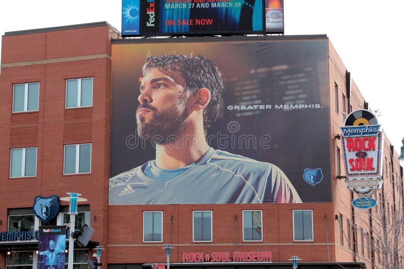 Larger than life portrait of Pau Gasol of the National Basketball Associations Memphis Grizzlies. Larger than life portrait of Pau Gasol of the National Basketball Associations Memphis Grizzlies.