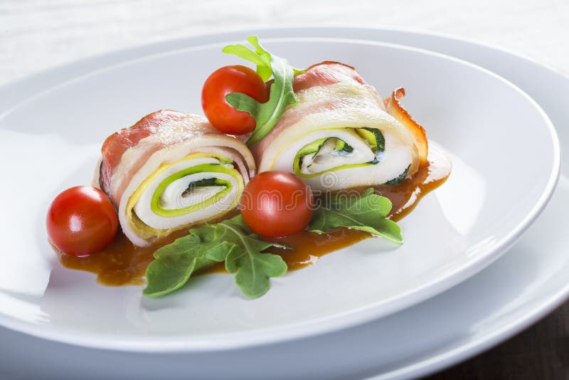 Paupiettes a typical dish of French cuisine made of rolled meat royalty free stock image Paupiettes a typical dish of French cuisine made of rolled meat royalty free stock image