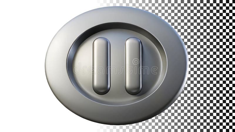 Pause button, media control, play and stop icon png transparent image Generative AI stock illustration