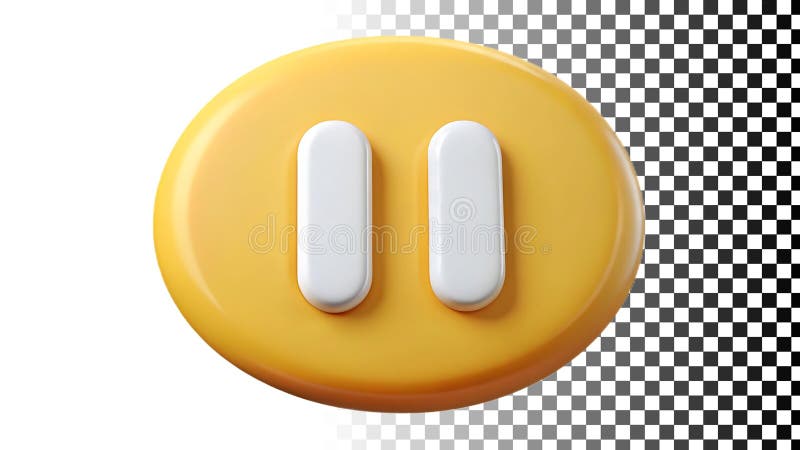 Pause button, media pause, playback control, video pause, media icon, pause symbol, UI button png transparent image Generative AI vector illustration