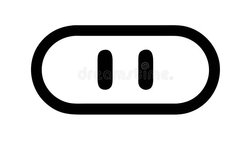 Pause Button Outline Icon Illustration, vector design Generative AI royalty free illustration