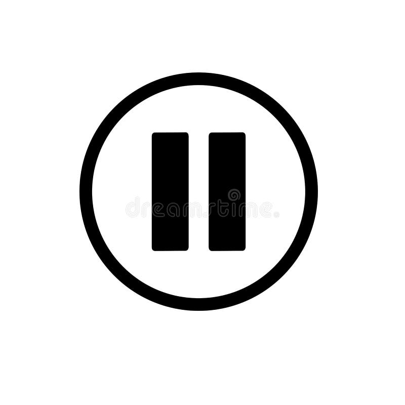 Pause button. vector icon in linear style isolated on white. Audio or video icon. royalty free illustration