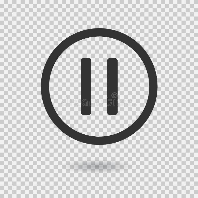Pause icon with shadow. Vector button for web or app