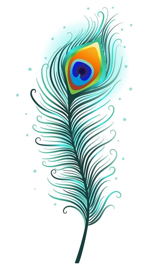 Peacock feather on a white background. Vector Illustration. Peacock feather on a white background. Vector Illustration