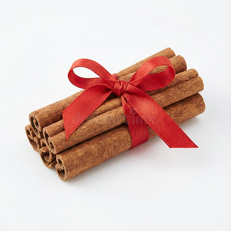 Pauzinhos de canela com fita foto de stock