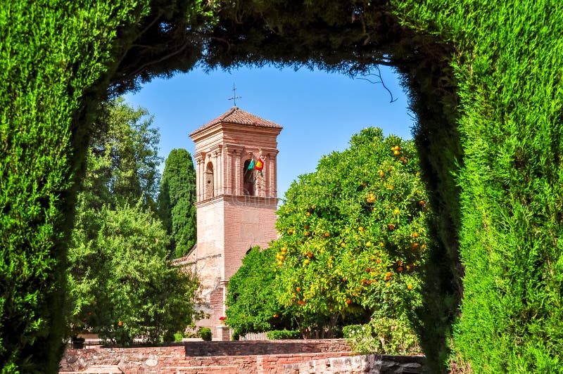 Pavilion in the Alhambra De Granada Stock Image Image of andalusia