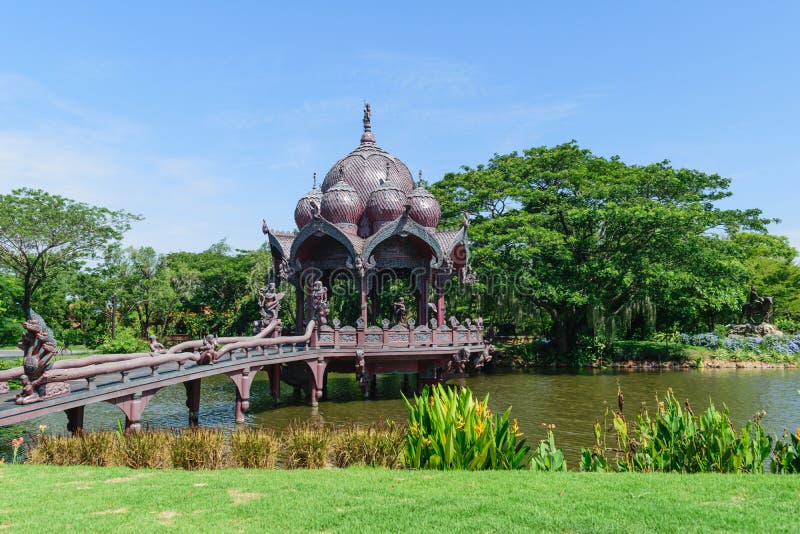 Pavilion on the bridge stock image Pavilion on the bridge stock image