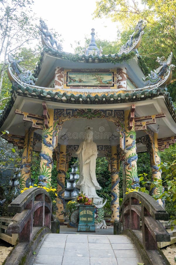 Pavilion in with Statue at Marble Mountains Cave in Da Nang, Vietnam