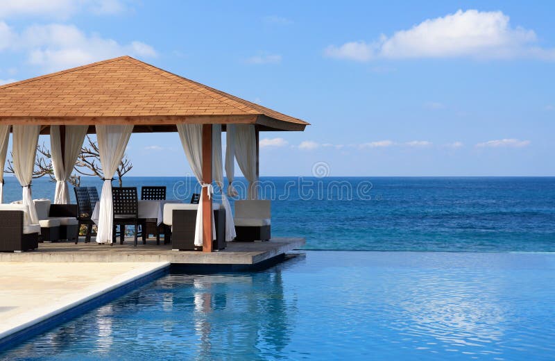 Pavilion and swimming pool near Atlantic Ocean