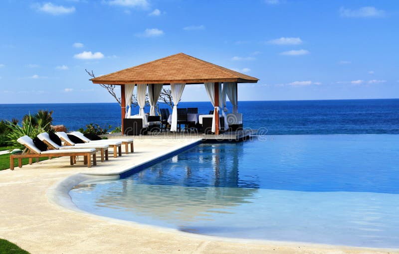 Pavilion and swimming pool in resort