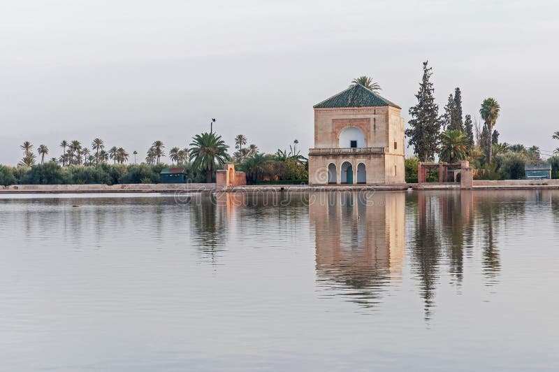 Pavillion on Menara Gardens at Marrakech, Morocco royalty free stock photos Pavillion on Menara Gardens at Marrakech, Morocco royalty free stock photos