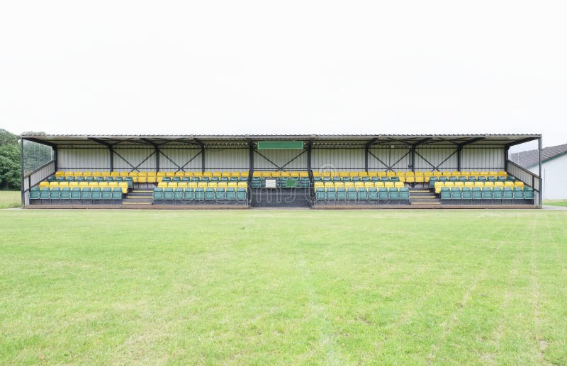 Pavillonsport wirft leere freie Sitzkricketrugby-Fußballplatzzuschauer stockfotos Pavillonsport wirft leere freie Sitzkricketrugby-Fußballplatzzuschauer stockfotos