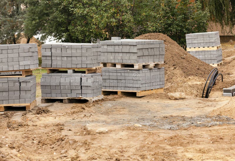 Paving slabs stock image. Image of paving, curb, brick - 54555483