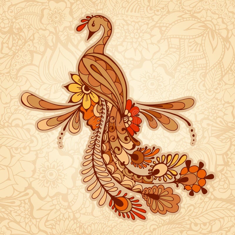Pavo real de Mehndy libre illustration Pavo real de Mehndy libre illustration