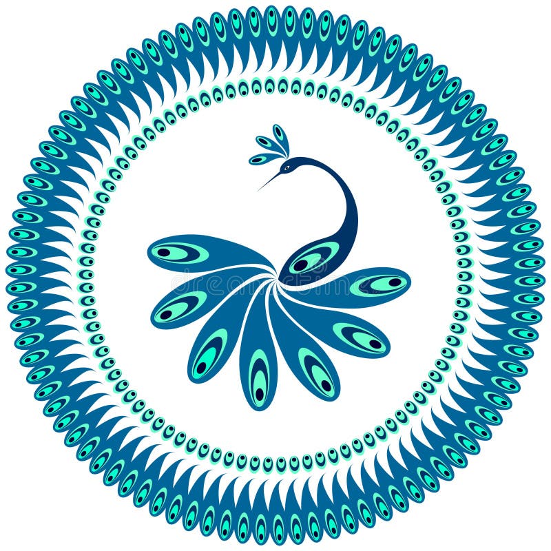 Pavão. Teste padrão decorativo para a placa. ilustração royalty free Pavão. Teste padrão decorativo para a placa. ilustração royalty free