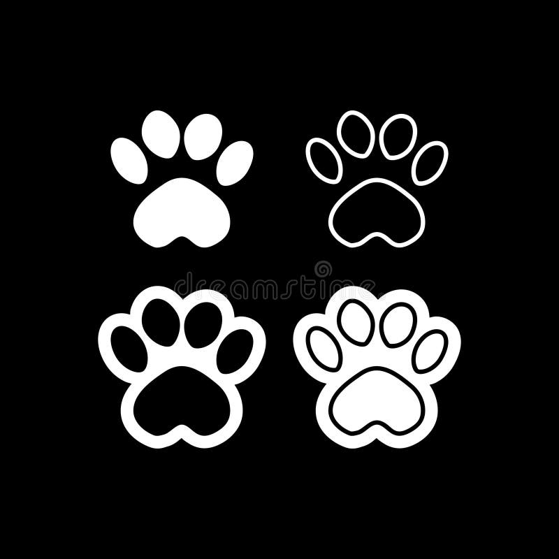 Paw在黑暗的背景孤立的打印象向量例证 插画包括有重点 敲打 背包 宠物 本质 幻觉