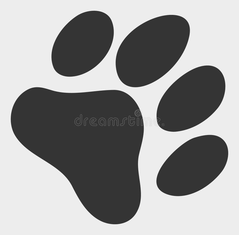Paw Footprint Raster Icon Illustration royalty free illustration