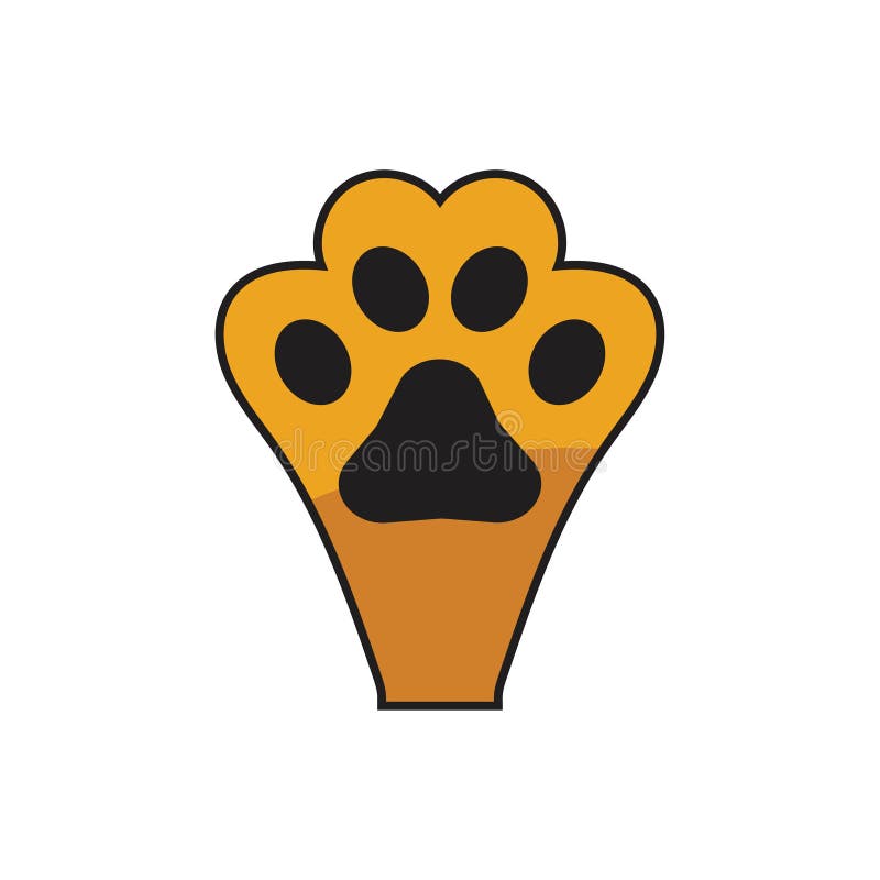 Paw Logo Design Vector Illustration Design Template Stock Vector