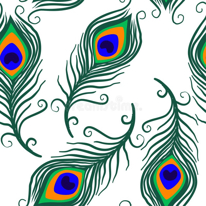 Paw powierzchni Piórkowy Bezszwowy wzór, Pawi piórko powtórki wzór dla Tekstylnego projekta, tkanina druk, moda, tapeta ilustracji Paw powierzchni Piórkowy Bezszwowy wzór, Pawi piórko powtórki wzór dla Tekstylnego projekta, tkanina druk, moda, tapeta ilustracji