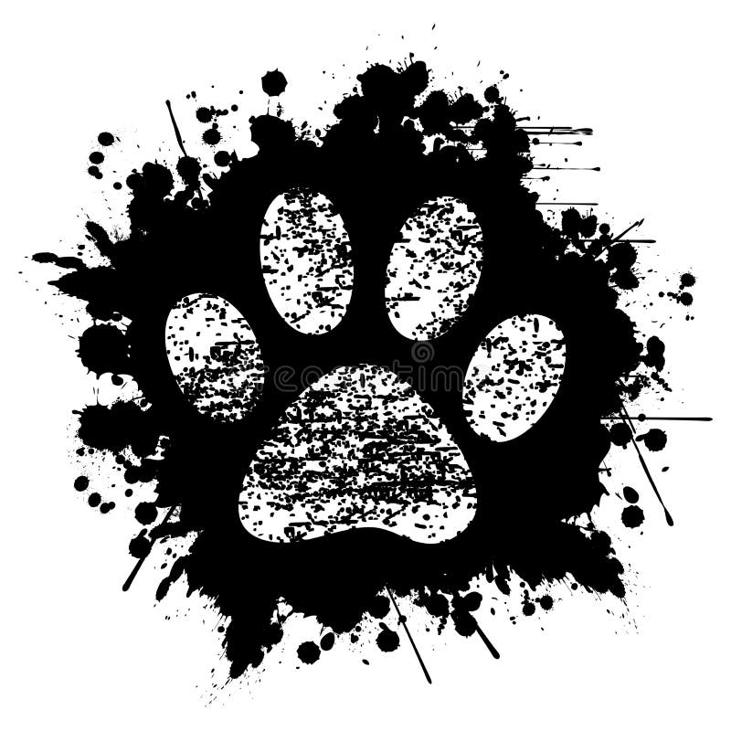 Paw print stamp stock illustration. Illustration of footprint