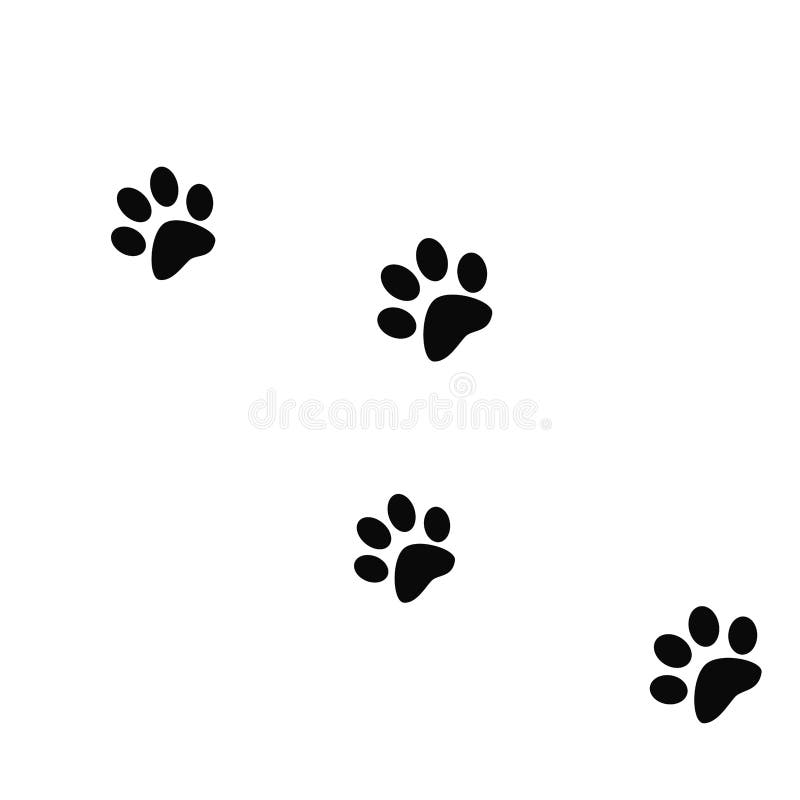 Paw prints stock vector. Illustration of graphics, black 5236567