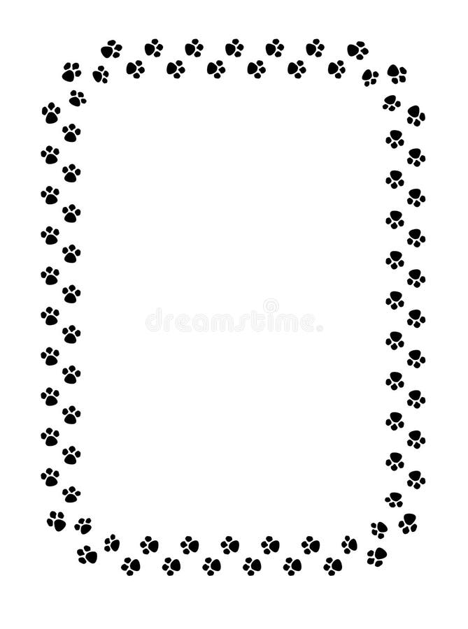 Wolf Paw Print Border